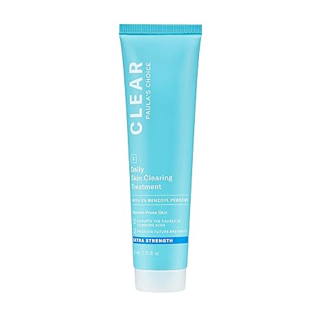 Paula's Choice CLEAR Daily Skin Clearing Benzoyl Peroxide Cream | All-Over Face Acne Treatment, Treats & Prevents Mild to Severe Acne & Breakouts, Fragrance-Free