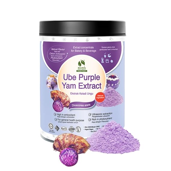 Bionutricia Ube Purple Yam Extract Powder 20:1 Concentrate 200g (7.05oz) | Clean Label, No Artificial Additives, Natural Ube Powder for Beverages, Pastries, Baking