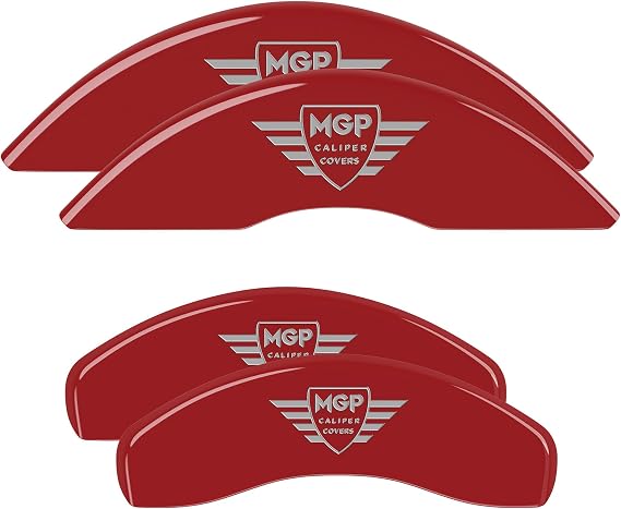 MGP Caliper Covers 17112SMGPRD 'MGP' Engraved Caliper Cover with Red Powder Coat Finish and Silver Characters, (Set of 4)