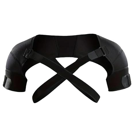 Shoulder Brace for Torn Rotator Cuff, Double Shoulder Brace, 25x6 inch Flexible & Adjustable Compression Sleeve, Great for Men, Women, Pain Relief & Injury Prevention