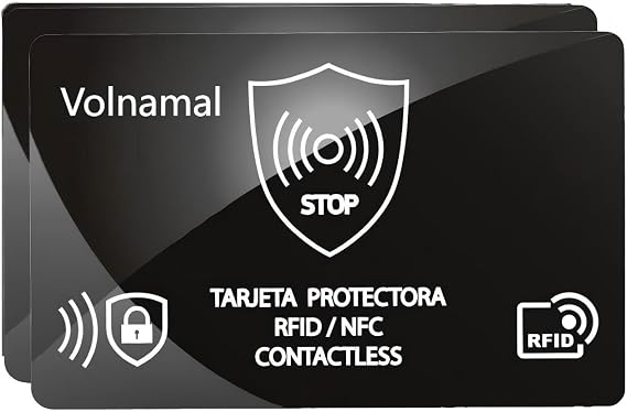 Volnamal NFC RFID Blocking Cards Blocker for contactless Safe Cards Wallets Force Field max Card Protector Anti Theft Ultra Thin Minimalist Secure Bank Card Holder Bank Credit Card Protector 2 Pack