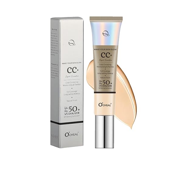CC Cream Foundation with SPF 50+, Tinted Moisturizer Buildable Coverage