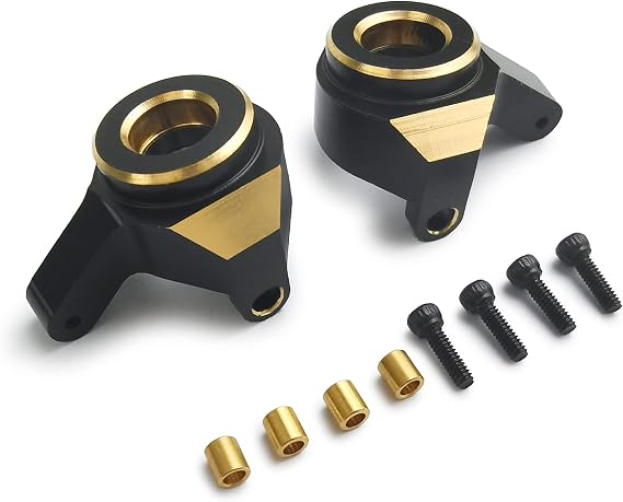 AXspeed Black Brass Heavy Duty Front Steering Knuckle 1/24 RC Counterweights for Axial Scx24 Deadbolt C10 JLU CRC B-17 AXI00005 Crawler Car