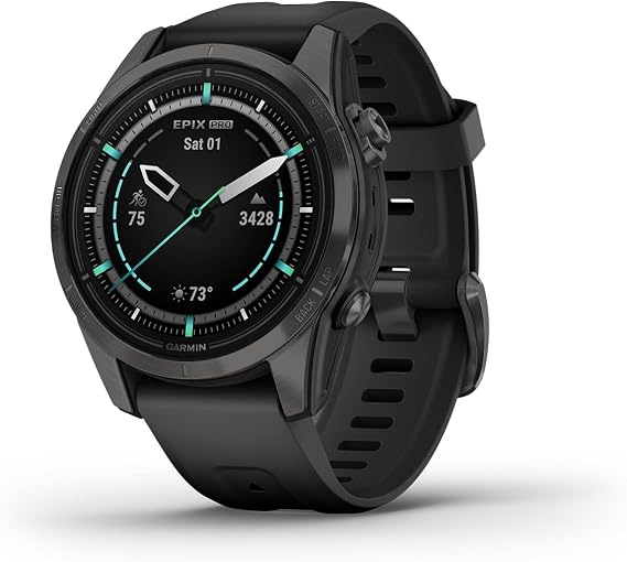 Garmin Epix Pro (Gen 2) Standard Edition Smartwatch with Band, 42 mm Case, Carbon Grey/Black