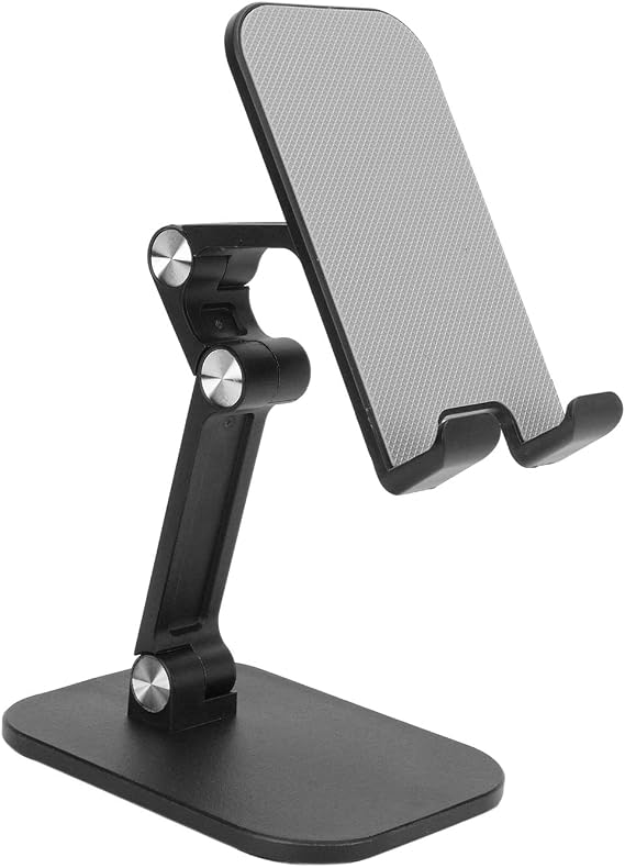 Mobile Phone Stand, Cell Phone Holder, Adjustable Angle Height, Foldable Cell Phone Rack with Non Slip Base for Desktop and Tablet