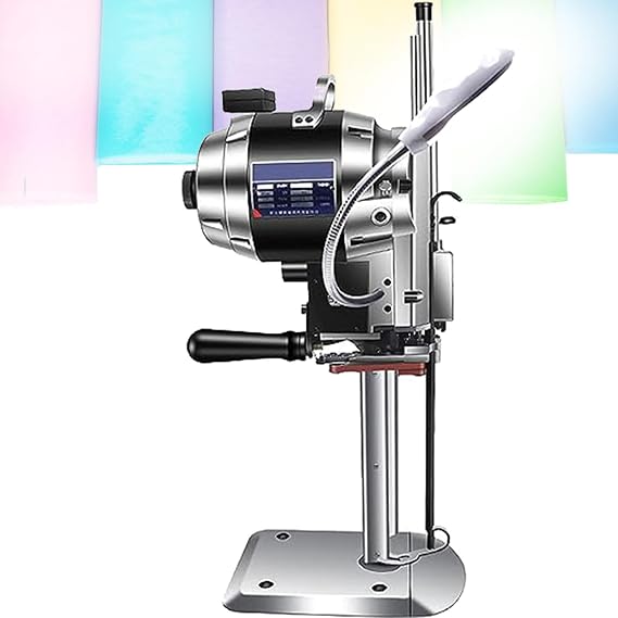 Vertical Electric Cloth Cutting Machine, Large Electric Rotary Fabric Cutter Cloth 1100W1200W Industrial Fabric Cutting Machine With Automatic Knife Sharpen,110V-15"