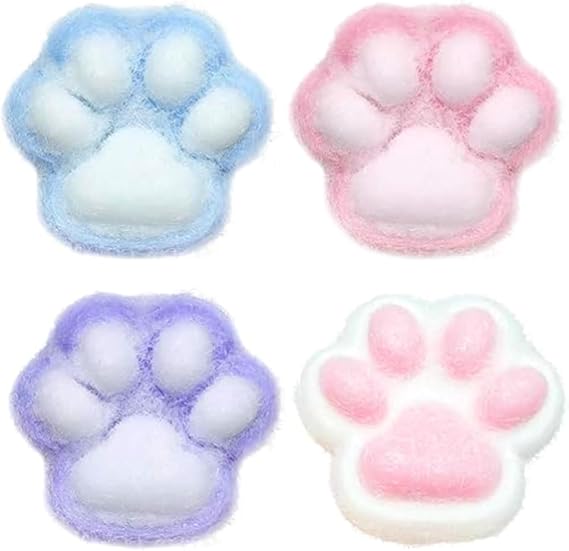 Taba Squishy, 4 adet kedi patisi, Squishy pati, Squishy kedi, Kawai Squeeze Toy pati, stres azaltma için, stres azaltıcı stres azaltıcı hediye, yetişkinler ve çocuklar için (4 adet)