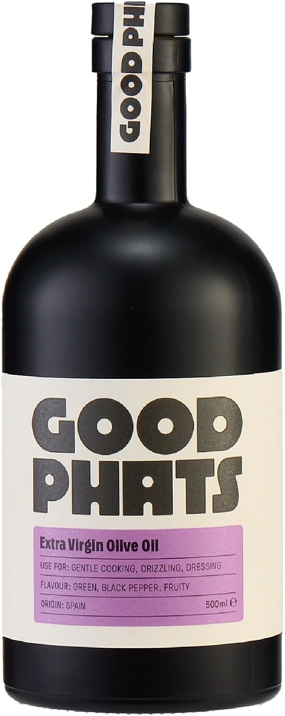 GOOD PHATS Spanish Extra Virgin Olive Oil for Cooking & Glugging, 500ml | Cold-Pressed, Low-Medium Smoke Point for Cooking & Glugging - Fruity, Smooth & Balanced. Hojiblanca & Picual Olives