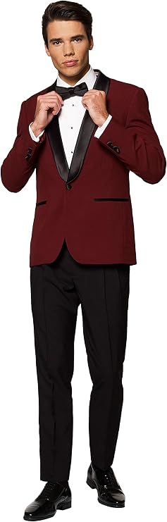 Opposuits Men's Formal Outfit - Premium Tuxedo Suit - Slim Fit -Includes Blazer, Pants and Bow Tie