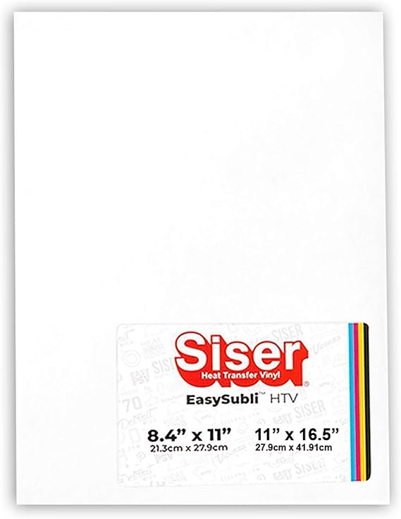 Siser EasySubli Sublimation HTV 8.4 x 11 - 5 Sheets (More Options Available)