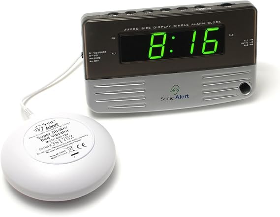 Sonic Alert Extra Loud Dual Alarm Clock with Super Shaker - SB200SS