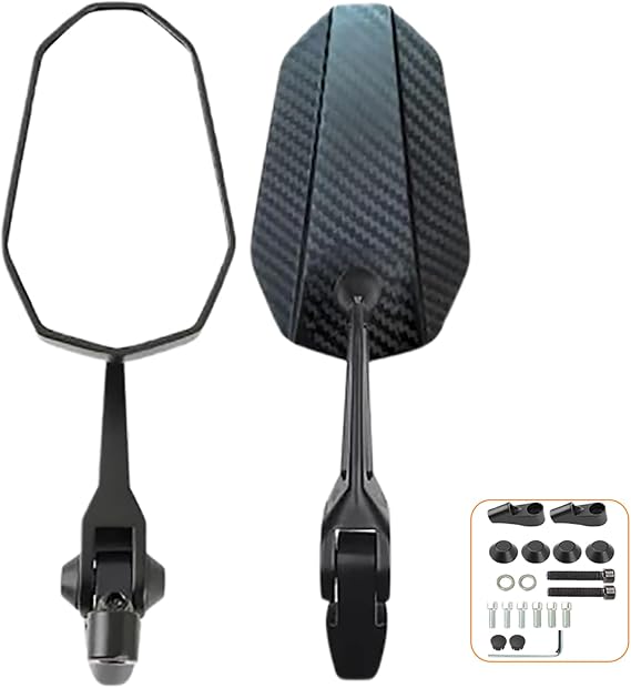 Motorcycle Rearview Mirrors for Harley Davidson X440, Adjustable Aluminum Alloy Wing Style Motorcycle Mirrors, Easy Installation,A-White