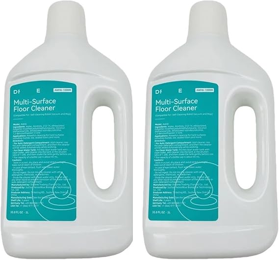 Vacuum Cleaner Parts Detergent Cleaning Solution 1L, Compatible for Dream, E X40 Ultra X30 Ultra Floor Cleaning Fluid(2pcs)