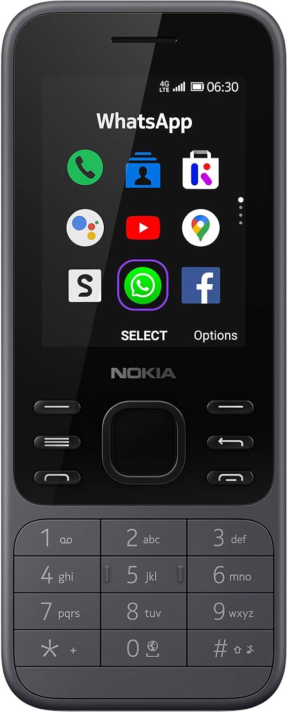 Nokia 6300 4G | Unlocked | International | WiFi Hotspot | Social Apps | Google Maps and Assistant | Light Charcoal