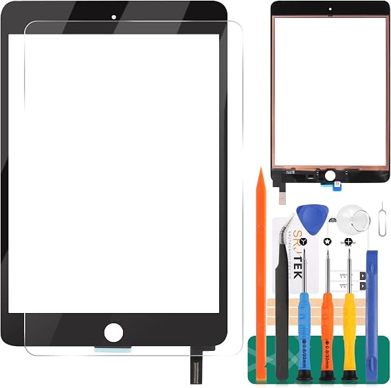 Touch Screen Replacement for iPad mini 4 Digitizer Replacement for iPad mini 4 A1538 A1550 Touch Screen Digitizer Sensor Repair Kit Black (Without LCD Screen)