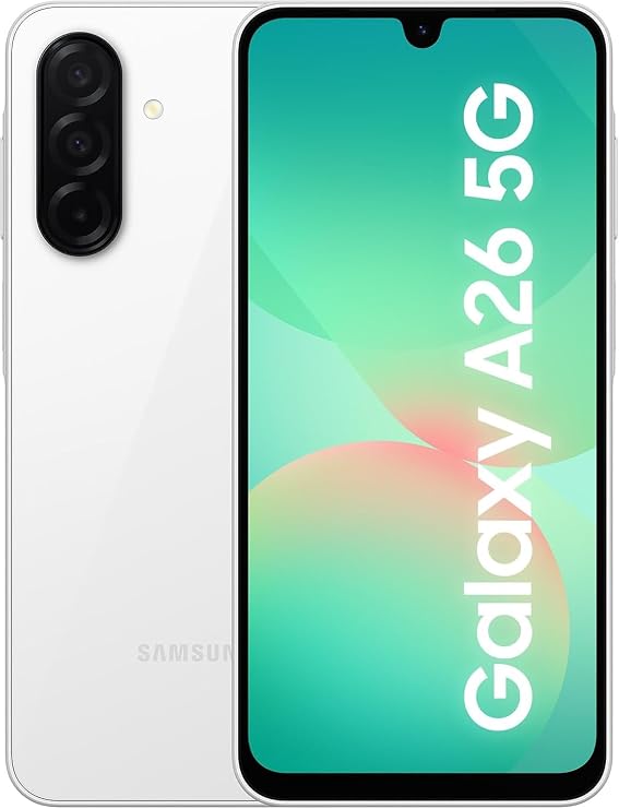 Samsung Galaxy A26 5G Ai (for Tmobile Mint Tello & Global) (256GB + 8GB) Version Latina NFC Unlocked SM-A266M/DS 6.6" 120Hz 50MP Triple (White SM-A266MZWHTPA)