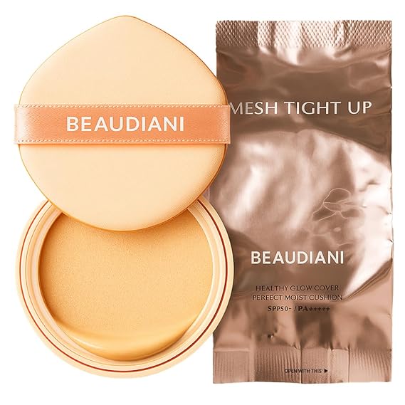 Beaudiani Mesh Tight UP Cushion | Cushion Foundation | Buildable Coverage| Natural Finish | Dewy Glow Make up (REFILL Of Deep cover daily (#23-24)))