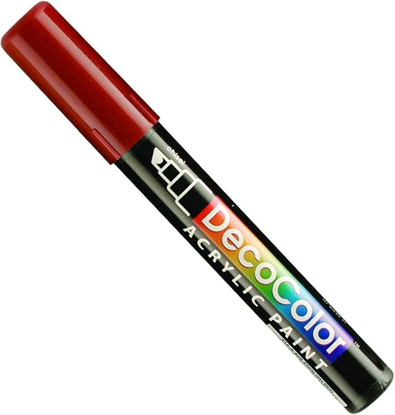 UCHIDA 315-C-28 Marvy Deco Color Chisel Tip Acrylic Paint Marker, English Red