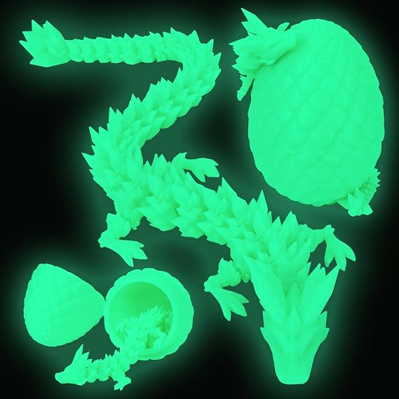 TBOLINE 12" 3D Printed Dragon Egg, Cool 3D Printer Articulated Crystal Dragon Toys for Kids, Surprise Animals Figurines Fidget Dinosaur Eggs Toys for Boys Kids Teen 5-7 4-6 8-12
