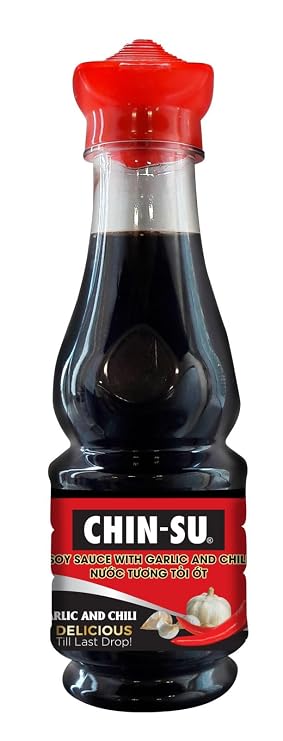 CHIN-SU Chili and Garlic Soy Sauce 8.5 oz - Authentic Asian Dipping Sauce