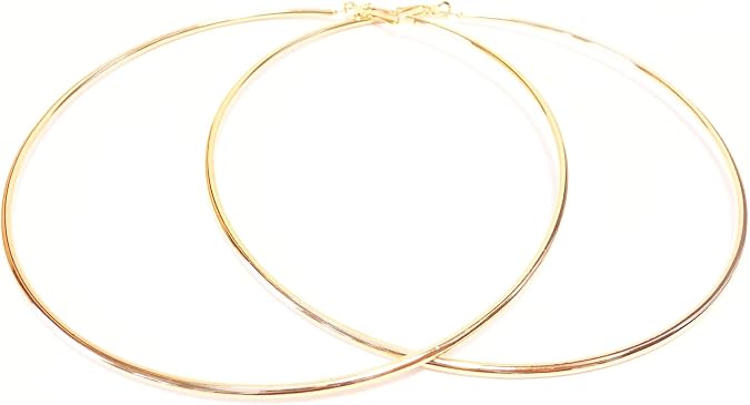Divas Diggables 4 Inch Gold Tone Hoop Earrings