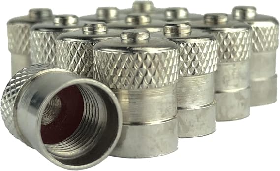 Haltec Pack of 12 Metal Dome Type Valve Caps with Inner Seals for Added Safety.