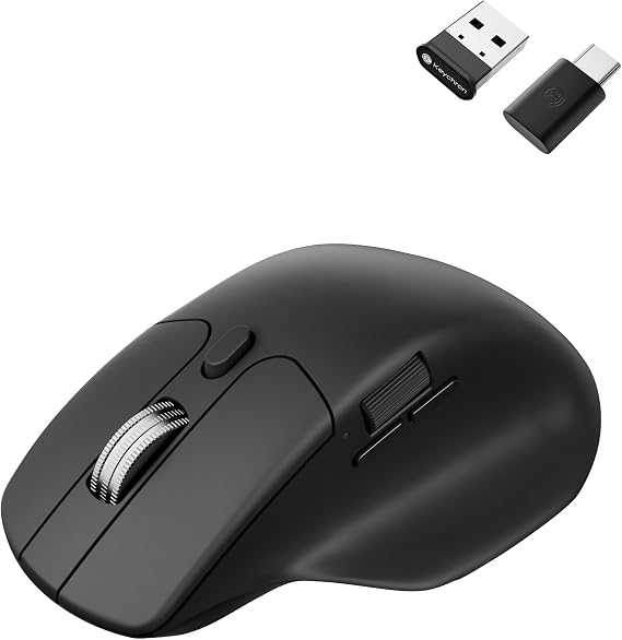Keychron M6 Silent Wireless Gaming Mouse, 1000Hz, Bluetooth/2.4G/Wired, PixArt 3311 Sensor (12K DPI), 86g, 5 On-Board Memory Profiles for Plug & Play, Programmable for Mac/Win/Linux Black