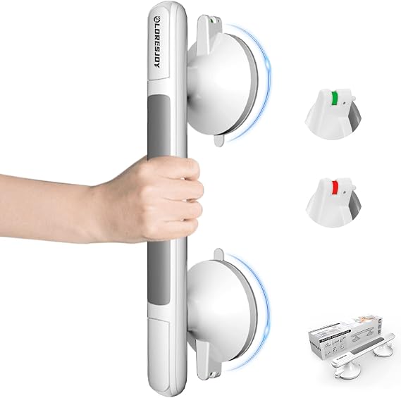 Suction Bathroom Grab Rails, 33cm Grab Rails for Bathroom, Hand Rail for Disabled, Bathroom Grab Bars, Shower Grab Bar for Elderly, Safety Hand Rails, Grab Handles(1 Pack)