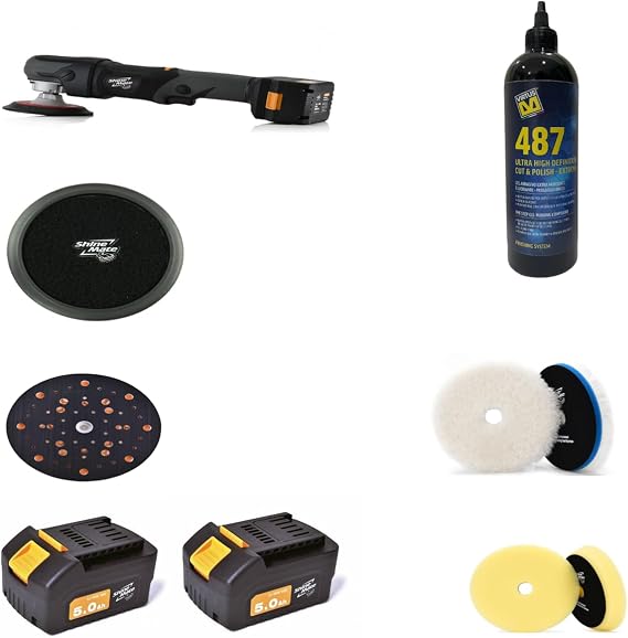 ShineMate Bundle: EB251- 5" Rotary Cordless DA Polisher