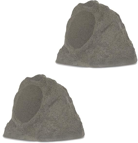 Theater Solutions B63GR Fully Wireless 200 Watt Rechargeable Battery Bluetooth 6.5" Rock Speaker Pair Slate Grey Link Up to 99 Speakers Wirelessly