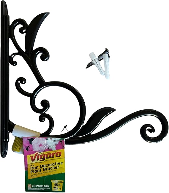 9 in. Black Iron Decorative Plant Bracket
