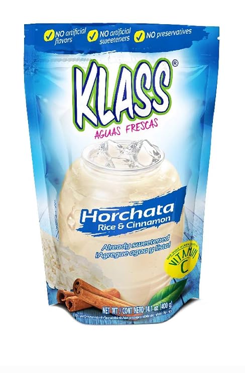 Klass Aguas Frescas Horchata Rice and Cinnamon Sweetened Instant Drink Mix, 14.1 Oz (6)
