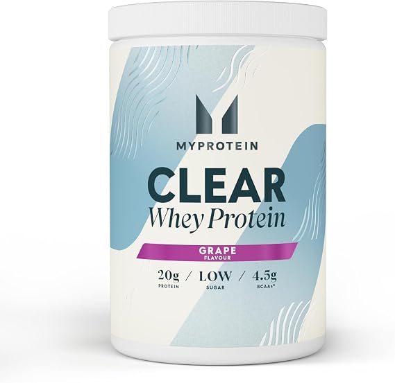 Myprotein Clear Whey Isolate Protein Powder | Grape -20 Servings | 20g Protein per Serving| Fruity Protein Juice Drink with Low Sugar | Refreshing Low-Calorie Protein Water Alternative