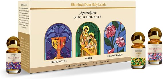 Frankincense, Myrrh & Rose of Sharon Anointing Oils, Holy Gifts, Aromafume