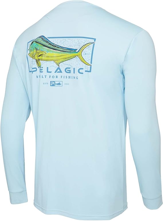 PELAGIC Men's Aquatek Mahi Mind Fishing Shirt, Long Sleeve, UPF 50+ Protection, Ultra Soft Feel