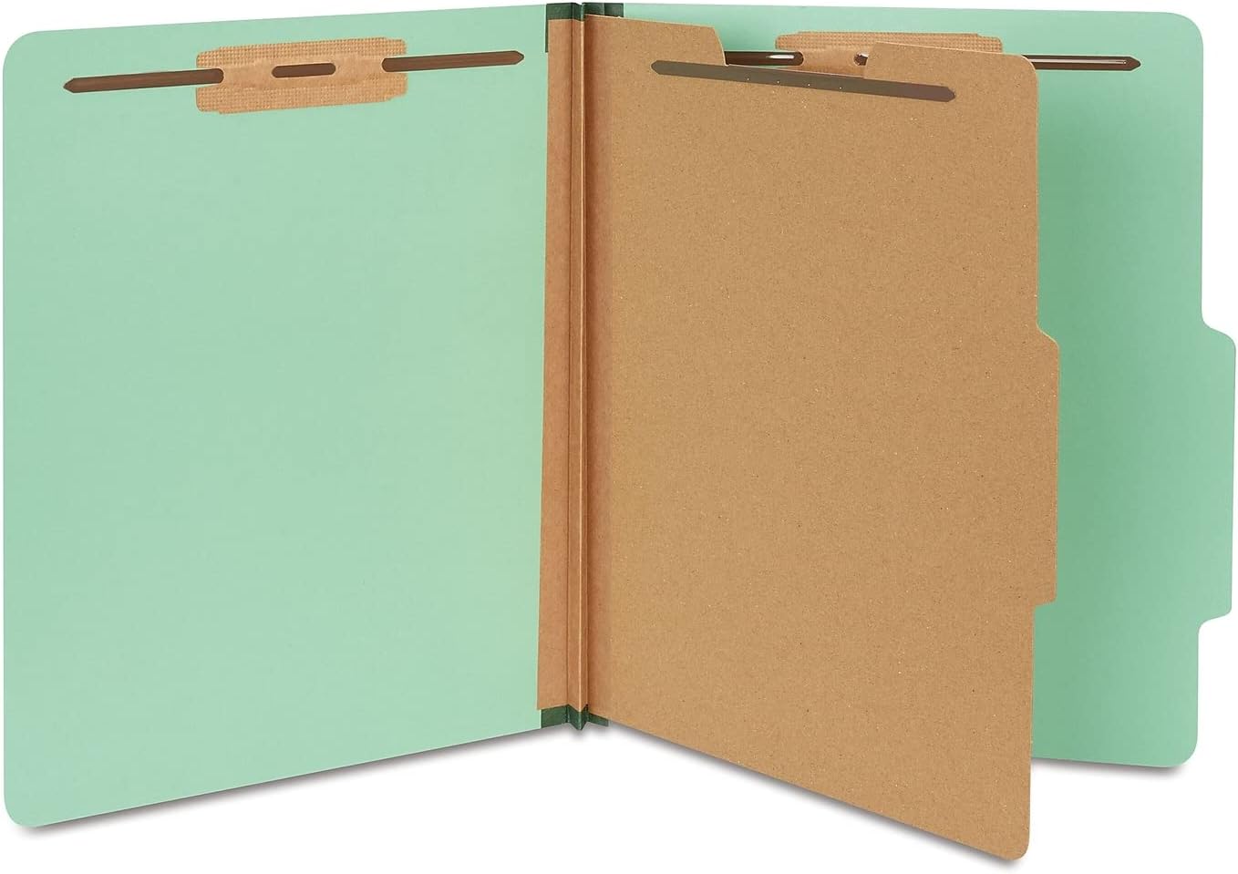Staples Colored Pressboard Classification Folders, Letter, 1 Partition, Green, 20Pack