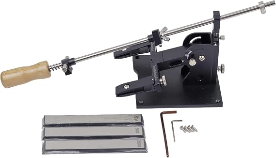 Guided Knife Sharpening System Heavy-Duty Aluminum Professional Knife Sharpener Tool with Adjustable Angle for Kitchen Cutter, Fruit Cutter
