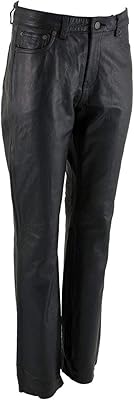 Milwaukee Leather LKM5719 Womens Black Premium Buffalo Leather Motorcycle Rider Casual Fashion Pants
