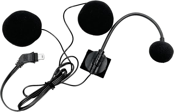 Motorcycle Headphones Microphone, Communication System with Helmet Intercom Microphone, Waterproof Noise Cancelling 10 Pin Accessories Perfect for Commuting and Cycling