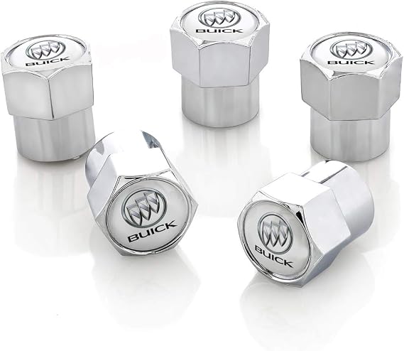 License Frame Inc. Buick Logo Chrome Valve Cap Covers