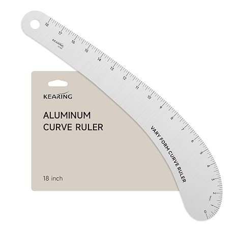 KEARING 18" Aviation Aluminum Hip Curve Ruler - Dual Sided Sewing Tool