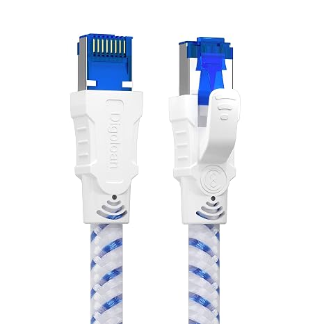 LAN/Network Cable Cat 8 Ethernet Cable 1 m 2 m 3 m 5 m 10 m 15 m 20 m 30 m 40 Gbps 2000 MHz Gigabit S/FTP Patch Cable with RJ45 Connector for PS5 Laptop Faster than Cat 7 (0.5 m)
