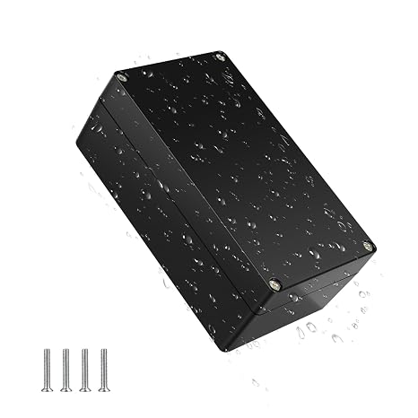 Project Box Junction Box IP67 Waterproof, Nineleaf ABS Plastic Junction Box, DIY Electrical Project Universal Power Enclosure, 6.1x3.5x2.3Inch(157X88.5X60mm) for Exterior, Black 1 Pack