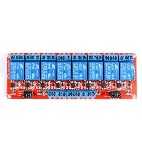 8-Channel 24V Optocoupler Relay Module 10A/250V AC 2-5mA Trigger Low 0-8V High 8.5-30V Compatible for Arduino PLC 5kV Isolation