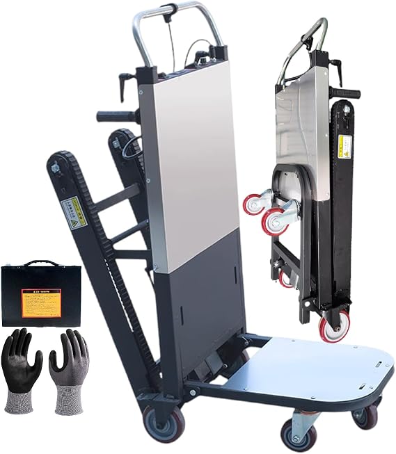 500w/850w Folding Stair Climbing Dolly/Heavy Duty Cart,Upgraded Thicker Tracks,496/661lb Capacity,with A Control Panel&A Pair of Gloves 850w(1battery)