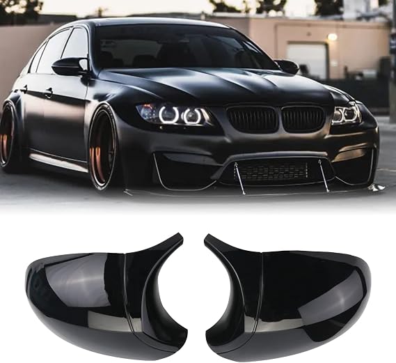 Door Mirror Cover Caps Replacement for BMW 3 Series E90 E91 E92 E93 Compatible with BMW 1 Series E87 E81 E82 E88 Side Wing Rear View Mirror Cover Caps High Gloss Black (Model 2009-2011)