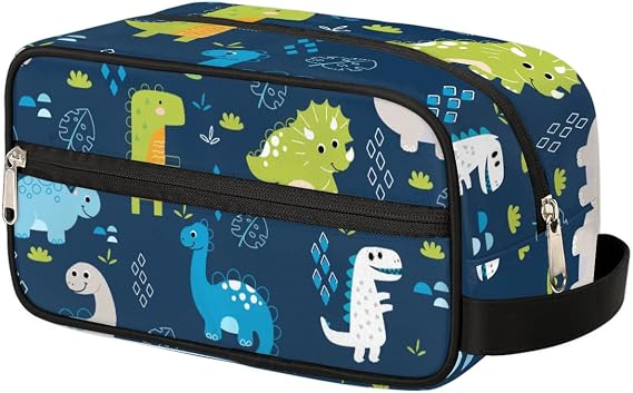 Dinosaur Toiletry Bag for Boys, Travel Toiletry Bag for Young Boys, Cute Blue Dinosaur Waterproof Hanging Wash Bag, Travel Toiletry Bag with Handle, Travel Accessories