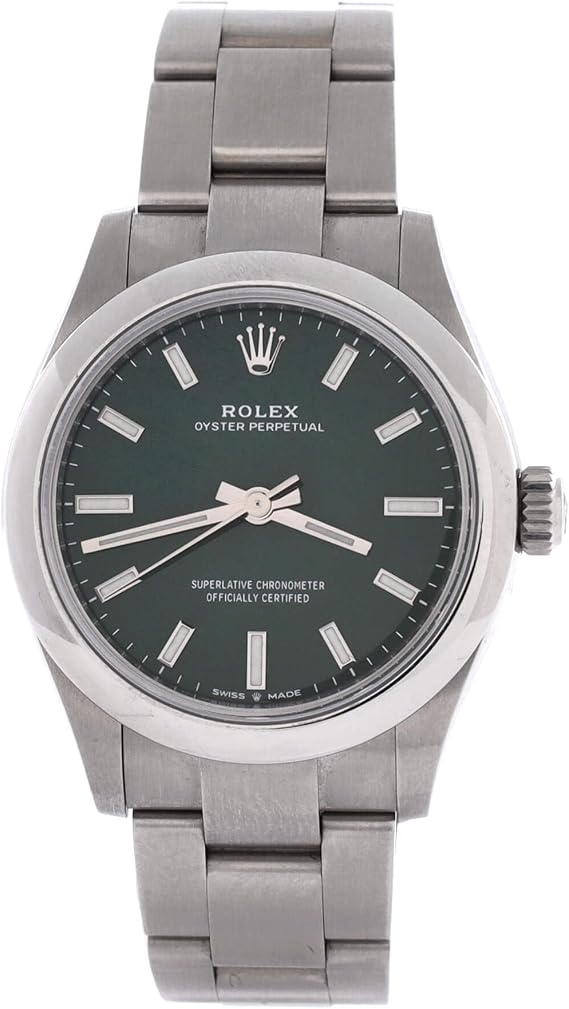 Pre-Loved Oyster Perpetual Green Automatic Watch 31, Silver
