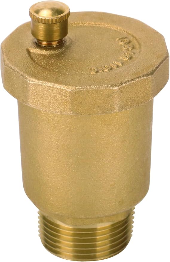 Brass Automatic Air Release Valve 10500-VE, 3/4" Male Thread Air Bleeder Release Vent Valve for Heating, Boiler, Radiator, HVAC, Floor Heating and Solar Water Heating Systems