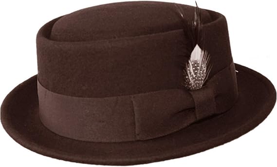 EPOCH Mens Crushable Wool Felt Porkpie Fedora Hats